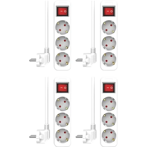 Oferta limitada: 4-er Set ELRO ES103 3-Fach Steckdosenleiste mit Schalter und Cable de 1,5 m – Kindersicherung – Schukostecker – máx. 3680 W – TÜV-geprüft - Weiß de 22.05 € a 22.05 € (ahorro 0.00%)