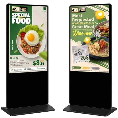 Offerta a tempo: YCKJNB 49" Totem Pubblicitario Digitale FHD, 450 Nits Digital Signage Mobile con 4 Ruote, Display LCD Professionale 24/7, Android OS, Plug&Play USB/WiFi/HDMI, Ideale per Vetrine Negozi e Ristoranti - 0.00% da 1299.00 € a 1299.00 €