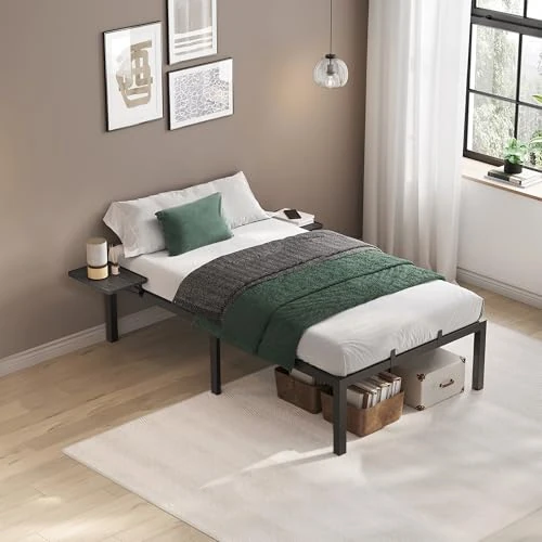 Oferta limitowana: VASAGLE Rama łóżka 90 x 190 z metalowym stelażem, metalowa rama z półkami do przechowywania, zagłówek, dla nastolatków, łatwy montaż, klasyczna czerń RMB091B01 z 309.99 zł na 309.99 zł (oszczędź 0.0%)