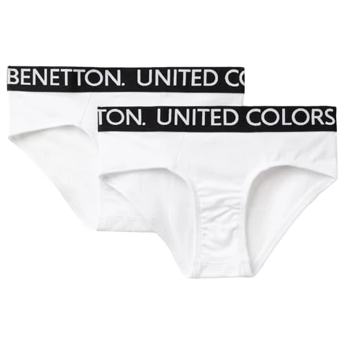 United Colors of Benetton Boy's Set 2 Slip 3OP80S484 Base Layer, Bianco, 90