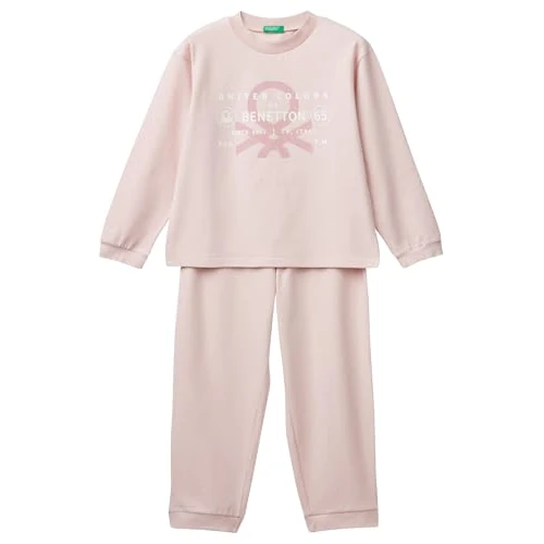 United Colors of Benetton Boy's Pig(Maglia+Pant) 3DKE0P073 Pajama Set, Rosa, 110