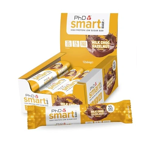 Limitiertes Angebot: PhD Nutrition Smart Bar Protein Riegel 12 x 64g Milchschokolade-Haselnuss - High Protein Snack mit 22g Eiweiß und wenig Zucker, Makrofreundlicher Eiweißriegel von 26.71 EUR auf 26.71 EUR (Spare 0%)