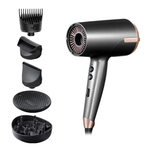 Remington ONE Ionic Hair Dryer [Powerful & Fast] Dry&Style (2000W, 120km/h Airflow, 5 Tips:Flyaway, 2 diffusers: Thin & Wide, Narrow Nozzle, 8 Heating & Speed Combinations) D6078