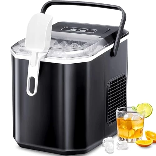 Offre limitee: Machine à Glaçons, FZF Silencieuse Machine à Glaçons Comptoir avec Pelle à Glaçons 12kg en 24h, 2 Tailles de Glaçons 9 Glaçons en 6 Minutes, Portable Pour la Maison/Fête/Cuisine/Bar-Noir de 119.99 EUR a 66.14 EUR (economie 45%)