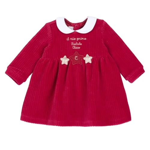 Chicco, Sukienka bożonarodzeniowa dla dziewczynek i niemowląt, z wygodnym otworem na plecach, wykonana z ciepłej i miękkiej tkaniny, można prać w pralce, odzież dla dziewczynek i niemowląt, pomysł na