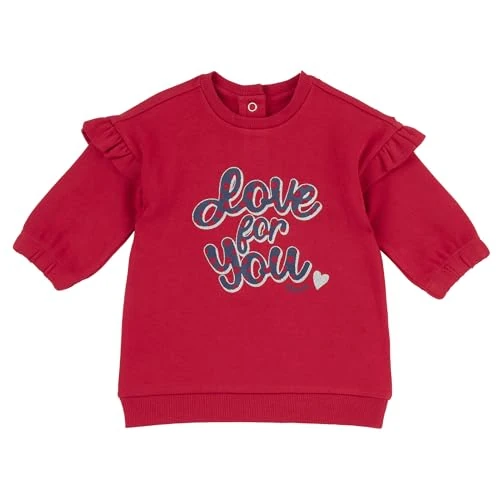 Chicco, Vestito a maniche lunghe, Bébé fille, Rouge (1), 3M, Conçu en Italie