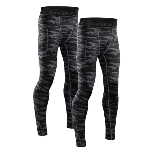 Oferta limitada: DANISH ENDURANCE Mallas de Compresión para Hombre, 2 Pack, Gris Camuflaje, XXL de 40.95 EUR a 22.45 EUR (ahorro 45%)