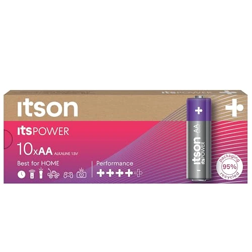 Zeitlich begrenztes Angebot: ITSON, Batterien AA, 10 Stück, 1.5V, Alkaline Batterien, für Uhren, Taschenlampen, Fernbedienungen, umweltfreundliche Verpackung 95% recycelt von 2.05 € auf 2.05 € (0.00% Rabatt)
