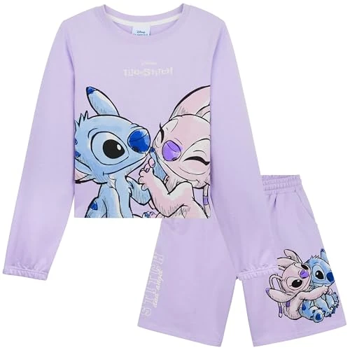 Offerta a tempo: Disney Stitch Tuta Bambina e Ragazza, Tuta Sportiva Morbidi 2 Pezzi Felpa e Pantaloncini Corti Ideale per Attività Sportive e Tempo Libero (11-12 Anni, Lilla) - 36% da 15.90 € a 10.14 €