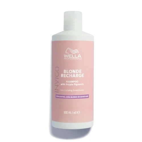 Offerta a tempo: Wella Professionals INVIGO BLONDE RECHARGE Shampoo Viola - Per capelli biondi - Protezione del colore 500ml - 41% da 24.80 € a 14.71 €