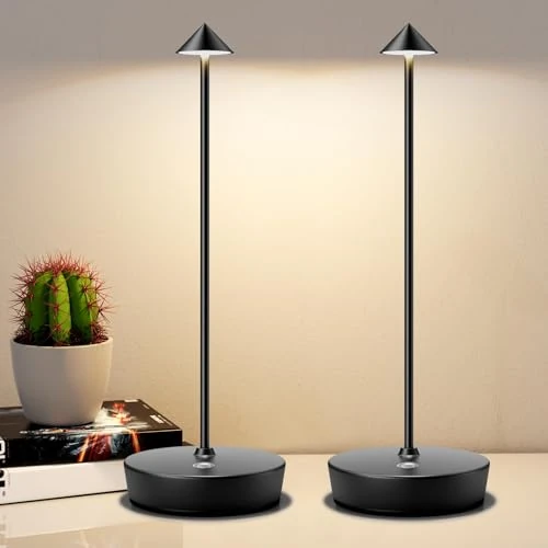 Offerta a tempo: Lampada da Tavolo Ricaricabile senza fili per Interni/Esterni (2 Nero) - 45.72% da 66.49 € a 36.09 €