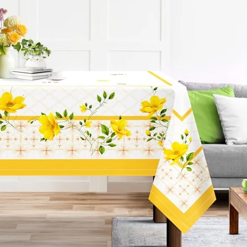 Oferta ograniczona: Obrus na wiosnę lato, prostokątny, żółty, dziki kwiat, wodoodporny, odporny na plamy obrus na imprezę, piknik, kolację, wystrój (152 x 213 cm) z 76.53 EUR na 76.53 EUR (znizka 0%)