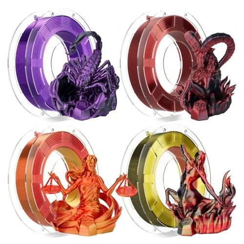 Oferta ograniczona: Chitu Systems Wyczaruj jedwabny filament do drukarki 3D PLA, dwukolorowy filament 1,75 mm, jedwabny czerwony niebieski filament do drukowania 3D 800 g (B-Silk Pla-4 w 1 opakowanie 2 4 x 200 g) z 66.20 EUR na 66.20 EUR (znizka 0%)