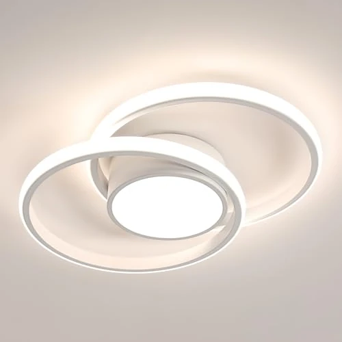 Comely Plafonnier LED Moderne, Créative Forme de Fleur Lampe de Plafond, Luminaire Plafonnier LED pour Chambre Cuisine Salon Couloir, 42W 4500K (Blanc 40CM)