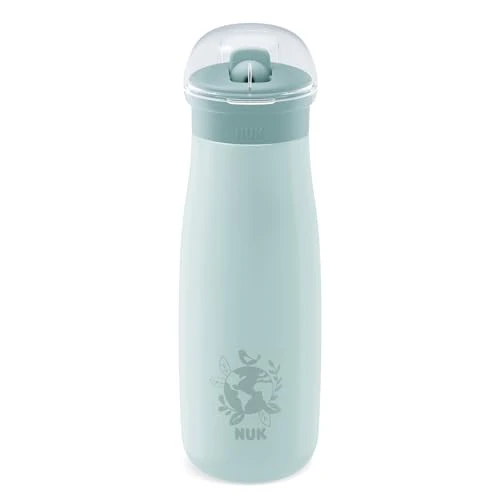 Offerta a tempo: NUK Mini-Me Flip Tazza per bambini con cannuccia | 12+ mesi | 500 ml | Borraccia in acciaio inox per bambini | Beccuccio temperato antigoccia | Infrangibile | Blue Globe - 38% da 26.90 € a 16.76 €