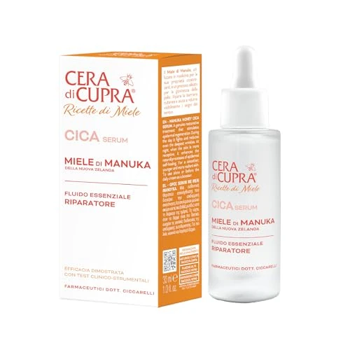 Offerta a tempo: Cera di Cupra, Cica Serum, Siero Miele di Manuka della Nuova Zelanda, Potenzia i Naturali Processi di Autoriparazione della Barriera Cutanea, Made in Italy, Dermatologicamente Testato, 30 ml - 55% da 9.99 € a 4.45 €