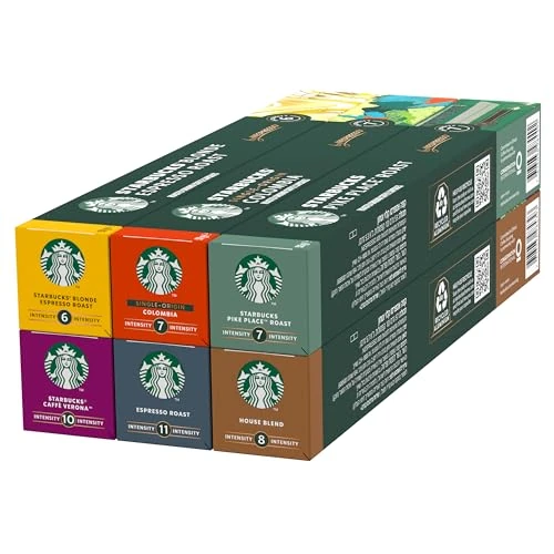 Oferta limitada: STARBUCKS Paquete Variado de Nespresso, Cápsulas de Café de Diferentes Intensidades 6 x 10 (60 Cápsulas) - Exclusivo de Amazon de 23.94 EUR a 18.89 EUR (ahorro 21%)