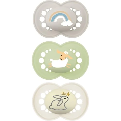 Offerta a tempo: MAM | Ciuccio originale beige 18+ mesi (3 pezzi) colore casuale – Ciuccio simmetrico in silicone ultra morbido – tettarella anatomica per uno sviluppo orale ottimale - 0.00% da 14.00 € a 14.00 €