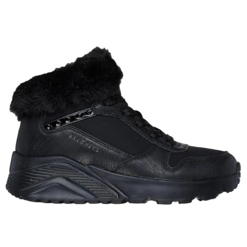 Limitiertes Angebot: Skechers Mädchen UNO Lite Comfurt CollarAnkle Boot, Schwarze Synthetik-Einfassung, 11 UK Child von 49.01 EUR auf 49.01 EUR (Spare 0%)