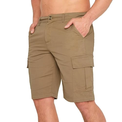 Tijdelijke aanbieding: CityComfort Cargoshorts voor heren met zakken, ademende zomershorts van 100% katoen, Beige, M van 22.99 € naar 22.99 € (0.00% korting)