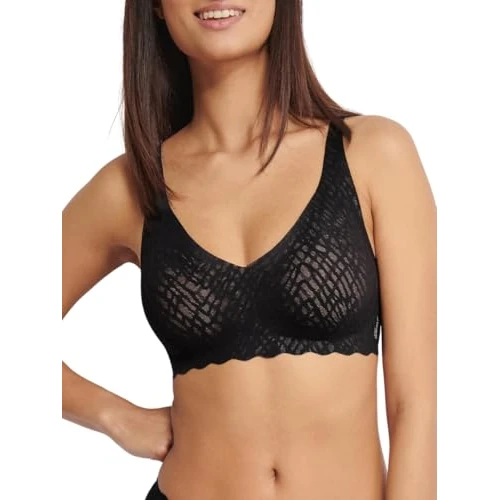 sloggi Mujer Zero Feel Bliss Soft Bra, Negro, L Grande