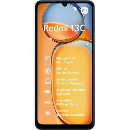Xiaomi Redmi 13C 17,1 cm (6.74") Double SIM 4G USB Type-C 8 Go 256 Go 5000 mAh Bleu, Marine
