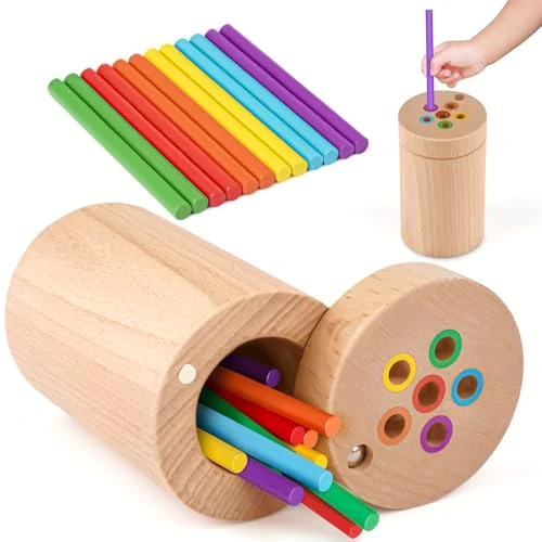 Tijdelijke aanbieding: Vanplay Montessori houten speelgoed, fijne motoriek, educatief spel om te leren tellen en kleuren, speelgoed voor kinderen, cadeau voor meisjes, jongens, 1, 2, 3, 4 jaar van 16.52 EUR naar 16.52 EUR (korting 0%)
