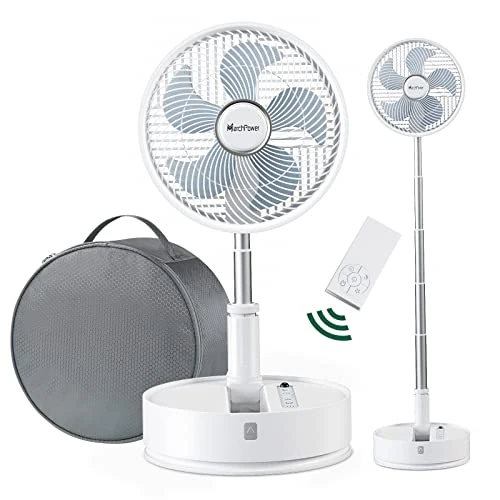 Zeitlich begrenztes Angebot: Marchpower Ventilator leise Standventilator mit Fernbedienung höhenverstellbar bis 92cm akku Ventilator, 5 Geschwindigkeitsstufen 90° Automatische Oszillation Standlüfter mit Tragetasche Ø10''/25CM von 90.99 € auf 75.99 € (16%