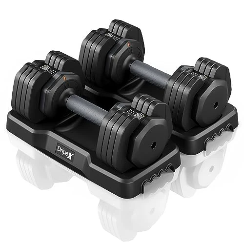 Zeitlich begrenztes Angebot: Dripex Hanteln Set 11kg Ein Paar, Verstellbar Kurzhanteln aus Stahl mit Anti-Rutsch Griff 2-11 kg mit 5 Gewichtsstufen für Zuhause (Grau 11kg x 2) von 119.99 € auf 119.99 € (0.00% Rabatt)