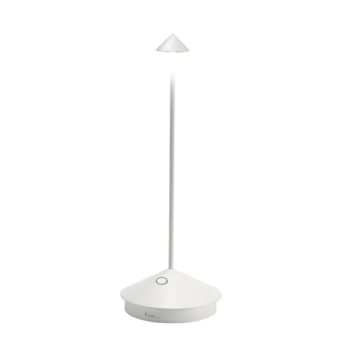 Zafferano, Pina Lamp, Rechargeable and Wireless Table Lamp with Touch Control, Can Also Be Used as Outdoor Lamp, Dimmer 2200-3000K, Height 29cm, Matt White
