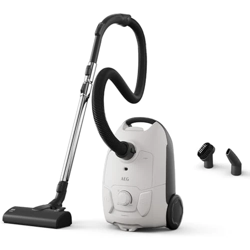 Limited offer: AEG AB51C1SW Vacuum Cleaner With Bag, Clean 5000, All Floor Types, Washable Filter, 37% Recycled Plastic, Dust Bag Full Indication, 8.5 Meter Range, 750 W, 78 dB, 3 Litre Capacity, Shell White from 99.99 EUR to 99.99 EUR (save 0%)