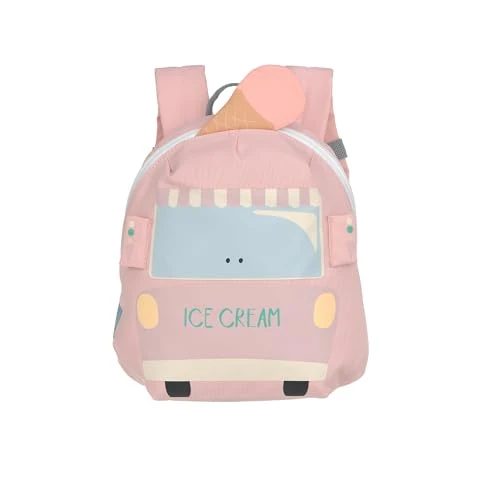LÄSSIG Kleiner Kinderrucksack für Kita Kindertasche Krippenrucksack mit Brustgurt, 20 x 9.5 x 24 cm, 3,5 L, Rose, Tiny Drivers