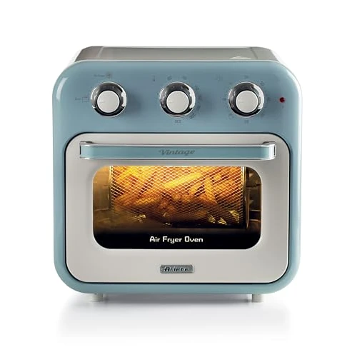Ariete 4632 - Freidora de aire y horno (1400 W, 2 en 1, capacidad 16L, accesorios incluidos, temporizador de 60 minutos, doble cristal, azul claro