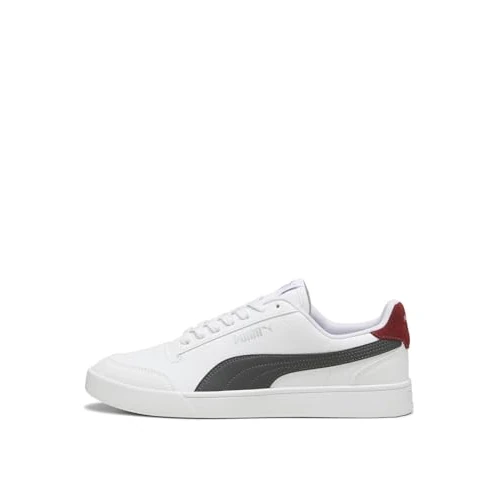 Puma Unisex Shuffle Sneaker, White-Shadow Gray-Intense RED, 7 UK