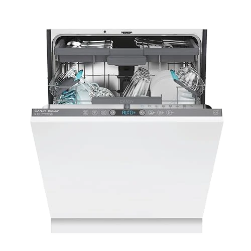 Offerta a tempo: Candy Rapido' Lavastoviglie da Incasso 60 cm, 15 Coperti, 8 Programmi, Wi-Fi + BLE, App hOn, Smart Door, Partenza Ritardata 24h, Motore Inverter, Classe C, 59,7 x 55,5 x 81,8 cm, Bianca - CI 5C6F1A - 49% da 629.99 € a 319.00 €