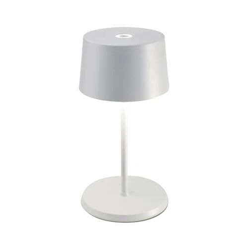 Offerta a tempo: Zafferano, Lampada Olivia Mini, Lampada da Tavolo Portatile e Ricaricabile con Controllo Touch, Adatta per Salotto ed Esterni, Dimmer, 2200-3000 K, Altezza 22 cm, Colore Bianco - 10% da 92.67 € a 83.44 €