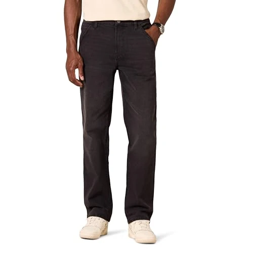 Limited-time offer: Amazon Essentials Men's Relaxed-Fit Workwear Carpenter Jean, Washed Black, 31W x 34L from 12.16 £ to 12.16 £ (save 0.00%)