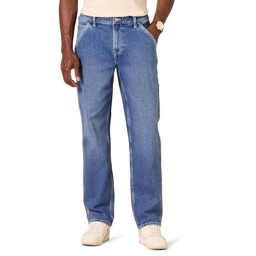 Offerta a tempo: Amazon Essentials Jeans da lavoro da carpentiere da uomo, vestibilità comoda, lavaggio medio, 29 W x 32 L - 0.00% da 17.71 € a 17.71 €