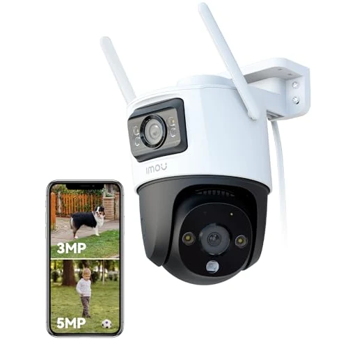 Offerta a tempo: Imou 4K (3MP+5MP) Telecamera Wi-Fi Esterno Doppio Obbiettivo, 360°PTZ Videocamera Sorveglianza Esterno con Visione Notturna a Colori, Rilevamento Umano/Veicoli, IP66, Tracciamento Intelligente, 2,4ghz - 15% da 99.99 € a 85.49 €