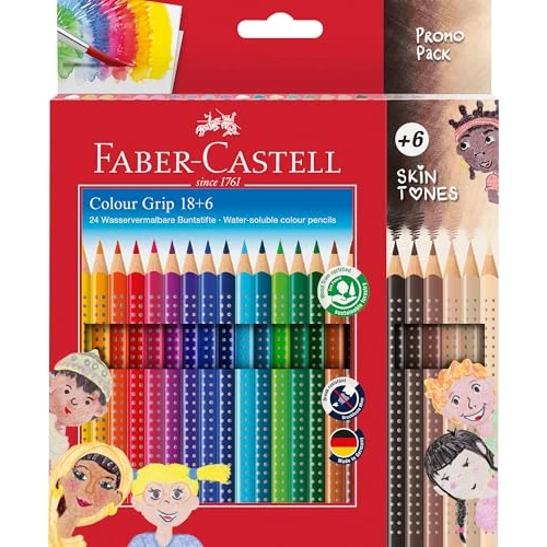 Offre limitee: Faber-Castell 112819 - Set de crayons de couleur Colour Grip, 24 pièces, dont 6 crayons de couleur chair de 20.00 EUR a 20.00 EUR (economie 0%)