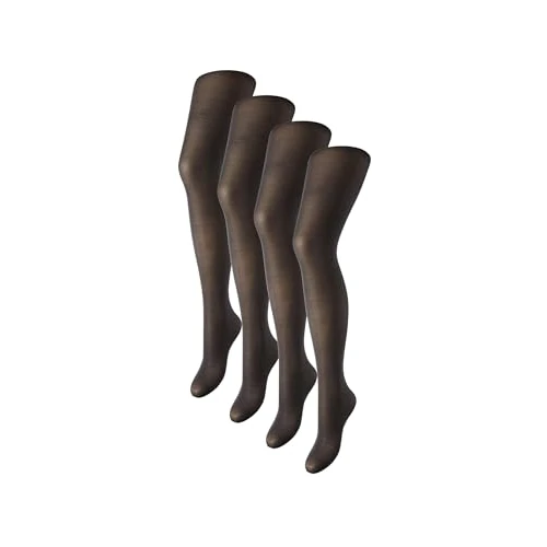 PIECES Women's Tights, Black/pack: pack of 4, Medium/Large