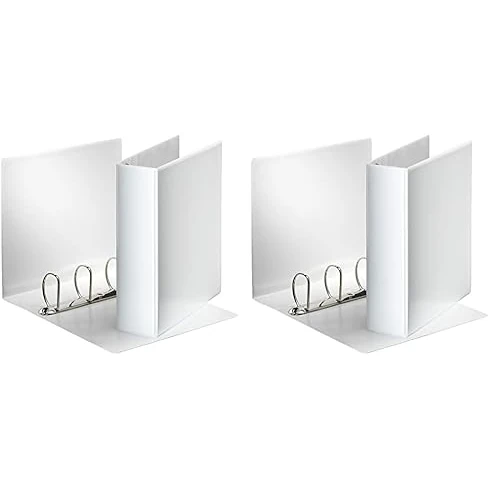 Esselte 49706 Essentials Presentation Binder, PP, 6 cm Ring Diameter, A4, White (Pack of 2)
