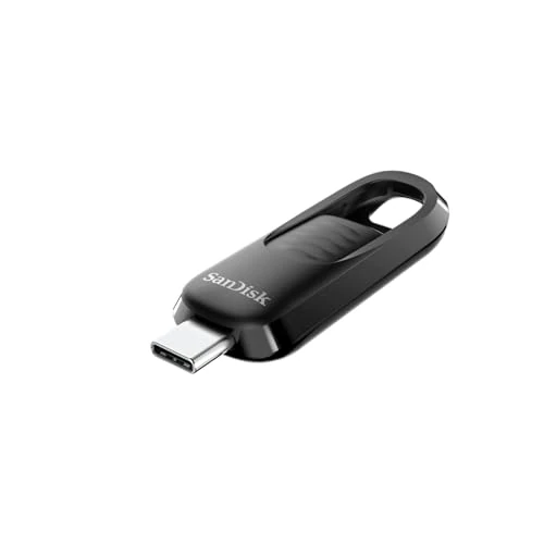 SanDisk Ultra® Slider USB-Type-C™-Laufwerk 128 GB (USB-Flash-Laufwerk, einziehbarer Anschluss, USB 3.2 Gen 1, bis zu 400 MB/s) Schwarz