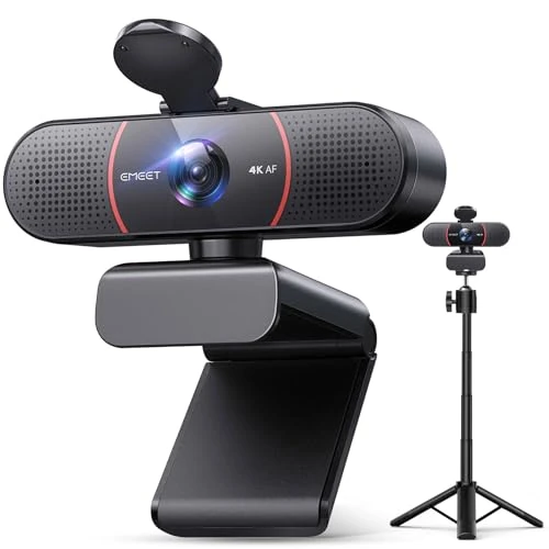 Offerta a tempo: EMEET C960 4K Kit webcam, webcam UHD con copertura dell'obiettivo e doppio microfono, messa a fuoco automatica TOF, telecamera di trasmissione a 66° con correzione automatica della luce, per PC per - 19% da 79.99 € a 64.59 €