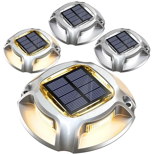 Offerta a tempo: Quntis Luci Solari Esterno Giardino Alluminio, IP68 Impermeabile, Faretto Segnapasso LED Esterno Solare Bianco Freddo/Caldo, Luce Solare Potenti per Sentieri Piscina Scale Marciapiede(4 Pezzi - 15% da 39.99 € a 34.19 €