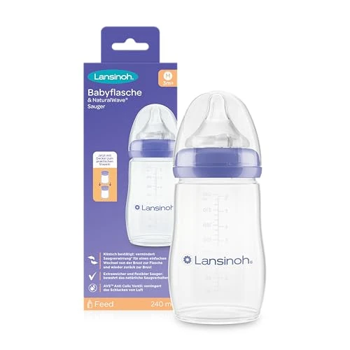 Offerta a tempo: Lansinoh Babyflasche 240 ml & NaturalWave Sauger Gr.M, 1 pz Bottiglie - 21% da 21.39 € a 16.99 €