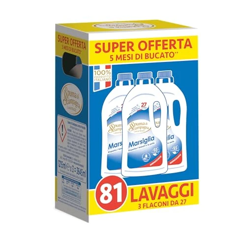 SPUMA DI SCIAMPAGNA Lavaggi Marsiglia 27 Lavaggi 3 Pezzi Liquid Cleaner