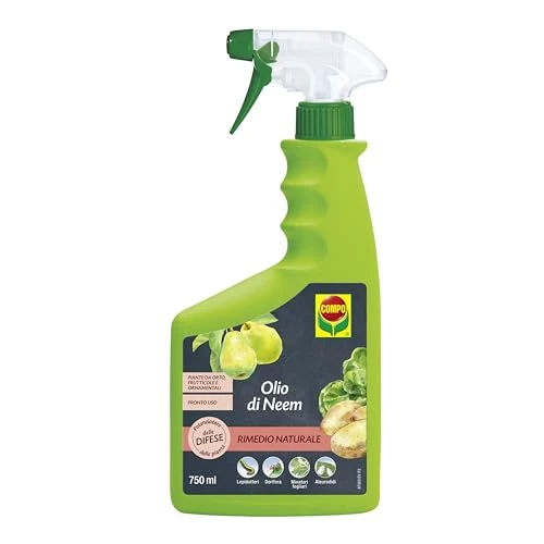 COMPO Olio di Neem, Potenziatore delle Difese delle Piante nei confronti di Insetti, Afidi, Dorifora e Lepidotteri, Pronto all'Uso, 100% Naturale, 750 ml