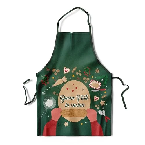 KAÏDENSÏ Original Christmas Gift Ideas - Original Kitchen Christmas Apron - Funny Christmas Gifts Ideas - Original Gadgets for Men and Women, green, One size