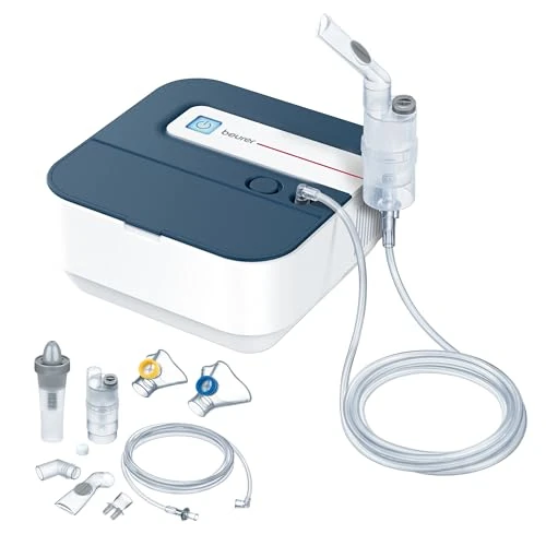 Beurer IH 28 Pro Inhalateur, set de nébulisation avec masque en silicone pour enfants & adultes, avec technologie d'air comprimé pour la thérapie des voies respiratoires